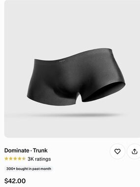 AsWeMove - Dominate Trunk Underwear in Black, size Large - NWT